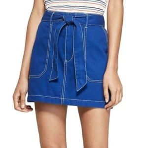 Royal blue contrast stitch skirt